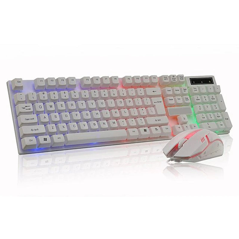 Bosston Brand Hot Sell 8310 Gaming Keyboard Mouse Combos Wired for Desktop Laptop Computer with Single Rainbow Backlit with Pack