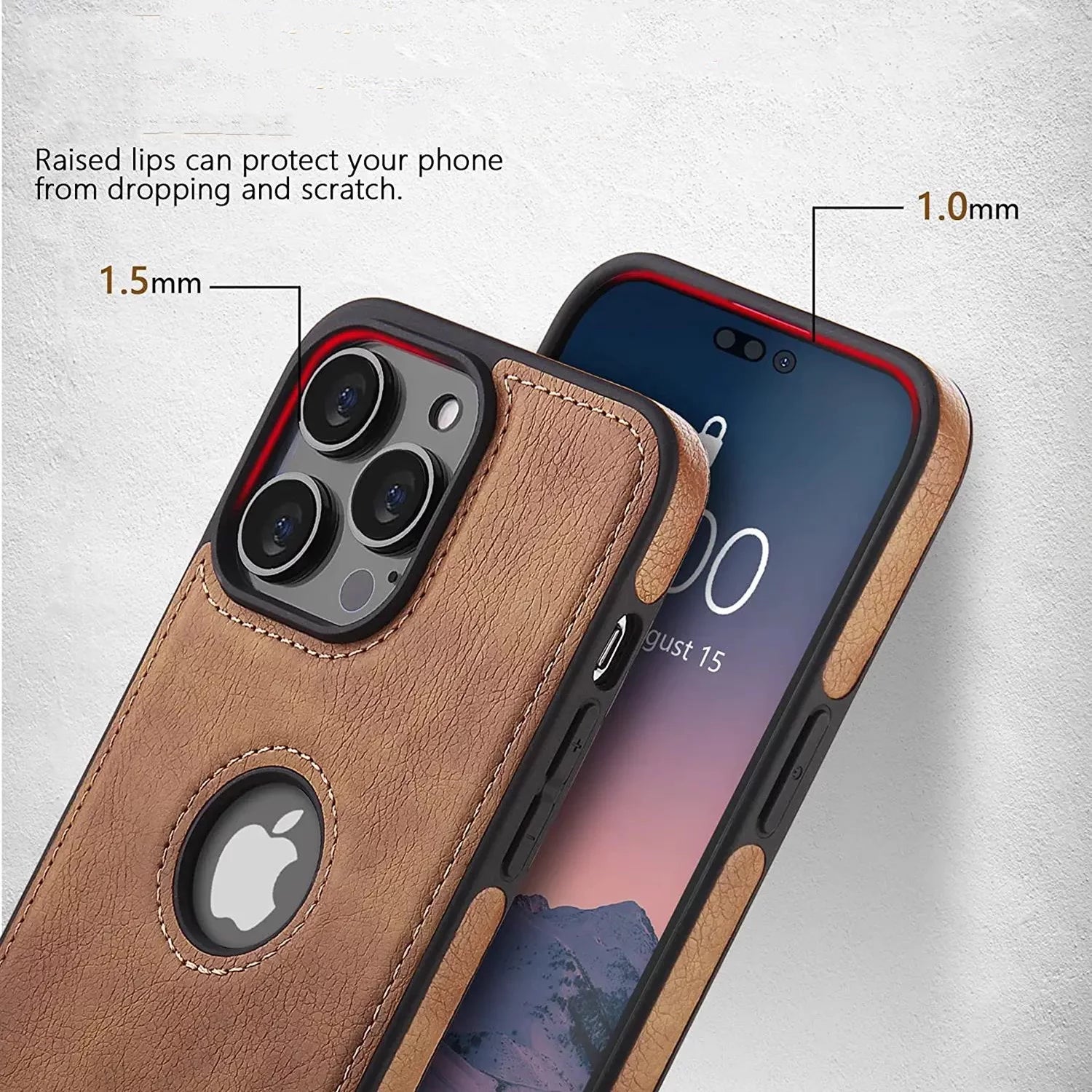 For Iphone 14 plus Leather Case, Slim Luxury PU Non-Slip Shockproof Protective Cover Phone Cases for Iphone 14 Plus